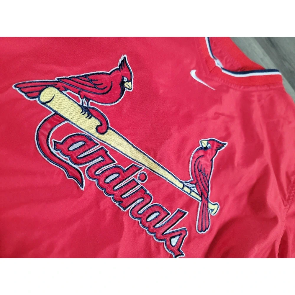 Nike St Louis Cardinals Windbreaker Jacket Boys Small Center Swoosh MLB Vintage